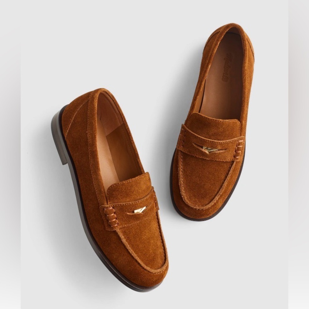 Madewell The Grayson Suede Penny Loafer Women’s Size 7 Russet NWOB